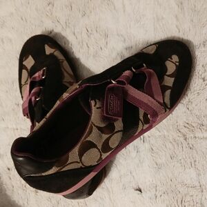Coach Women's Brown and Purple Sneakers